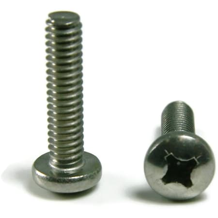 1/4-20 X 3/8 In Phillips Pan Machine Screw, Plain 18-8 Stainless Steel, 500 PK